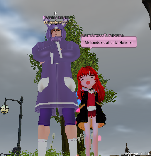 MusicalAgent's tweet photo. It's soft Sevenwood matching outfits hours (Also bonus Vandy wearing a bunny raincoat haha!) https://t.co/E0INkI36cp
