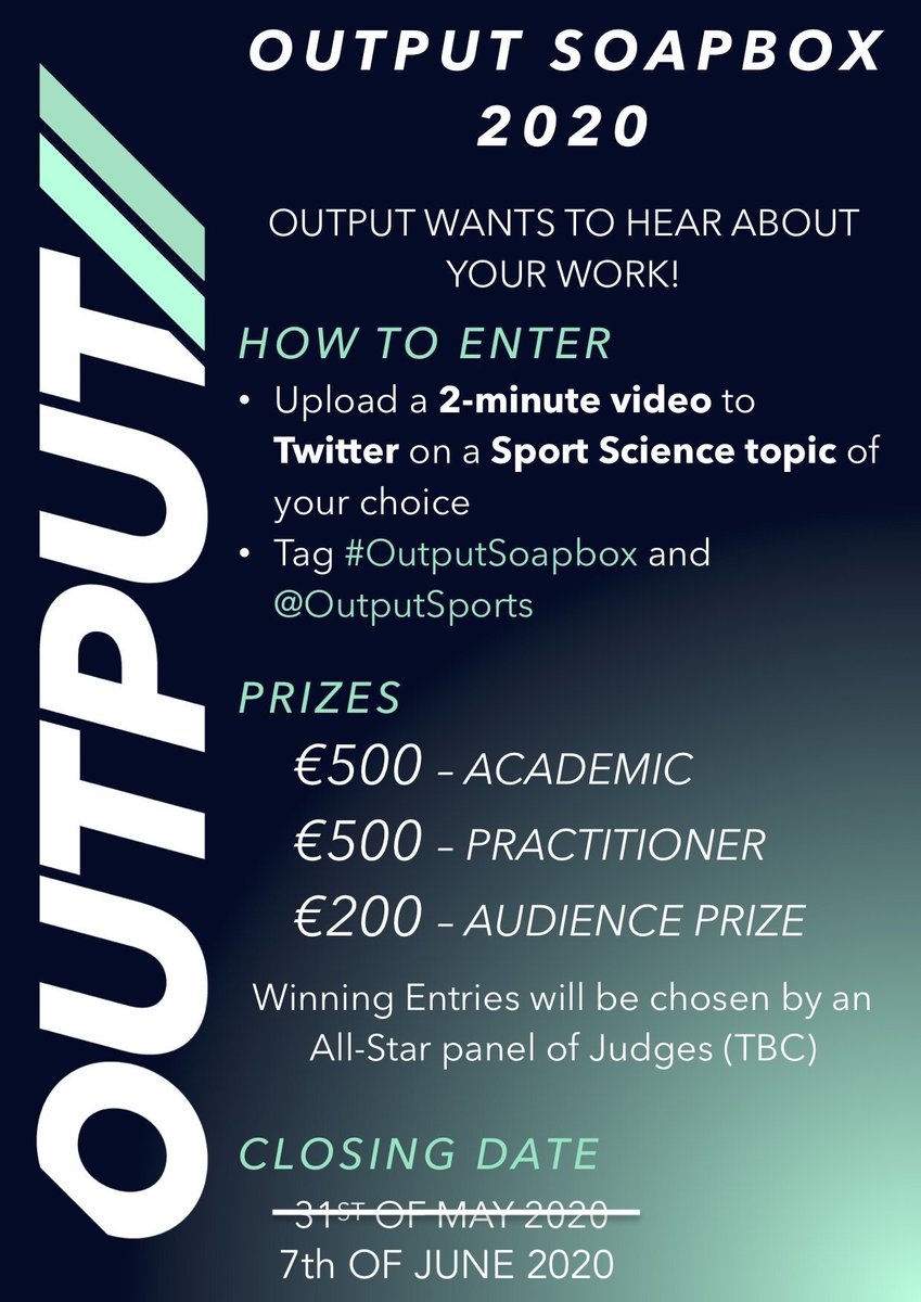 OutputSports's tweet photo. Like the many Sports-Science conferences which inspired #OutputSoapbox, we've had lots of incoming requests to extend the deadline for the submission.
Sports-Scientists & Practitioners you have one more week to share your work and knowledge! π§ πβ‘οΈπ₯π°
https://t.co/foCmIeRYPM https://t.co/9j58Yav4ao