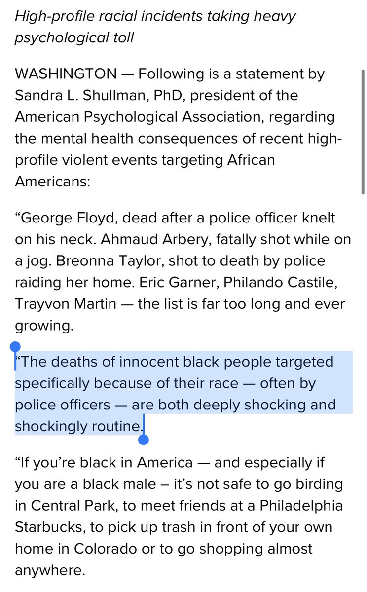 Tarik_Endale's tweet photo. Glad you’re talking about it @APA @sandyapa2020 but you can do better.
All #BlackLivesMatter. Not just the ones you deem “innocent”. #BeingAPsychologistWhileBlack https://t.co/sHjW8IQ5W2