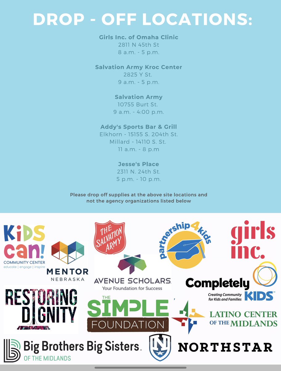 We are proud to partner with many great orgs to support Omaha kids and their families. For the next 2 weeks, YOU can help by the Hygiene for Humanity drive! On your next trip to the store, toss a few extra items in your cart from the list and drop off at a participating location.