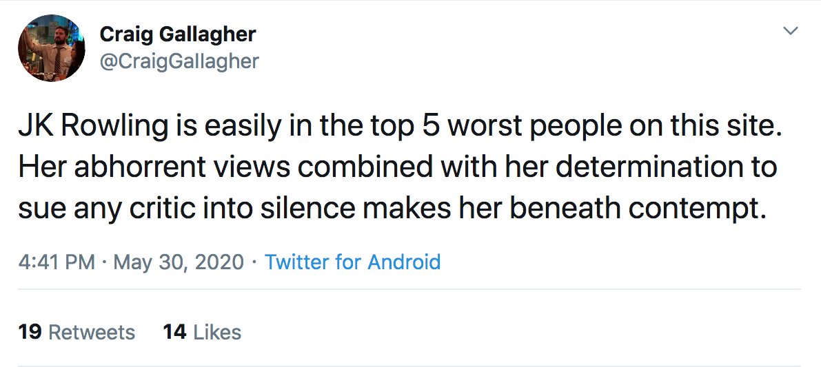 Another Play-for-Today.Academic DudeBros Hate JKRowling IIThis one teaches history, as we'll see, he knows ALL about gender from the classes that he teaches, and he's VERY big on empathy. Except for women.Scene 1: Man: That bitch is the WORST.