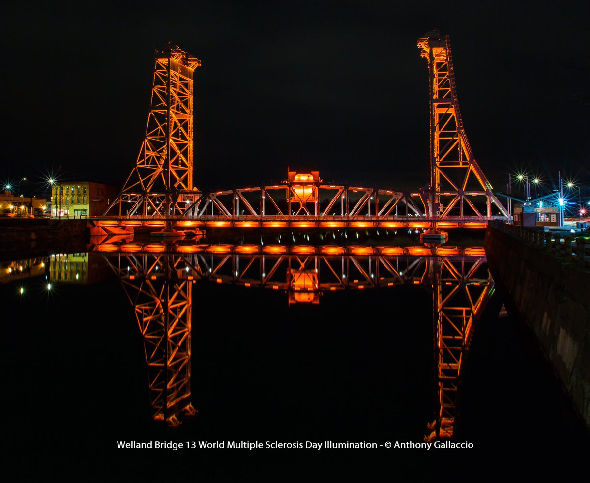 A_Gallaccio's tweet photo. .@WellandBridge13 #WorldMSDay #Illumination @Welland @DowntownWelland @NiagaraRegion @MSSocietyNPCH @MSSocietyCanada #MS #MSDay #WorldMSDay2020 #WeChallengeMS #MakeMSMatter #MSWalk #MSBike
 https://t.co/FtE8Ty6g7q https://t.co/1Z0SuTmFhb