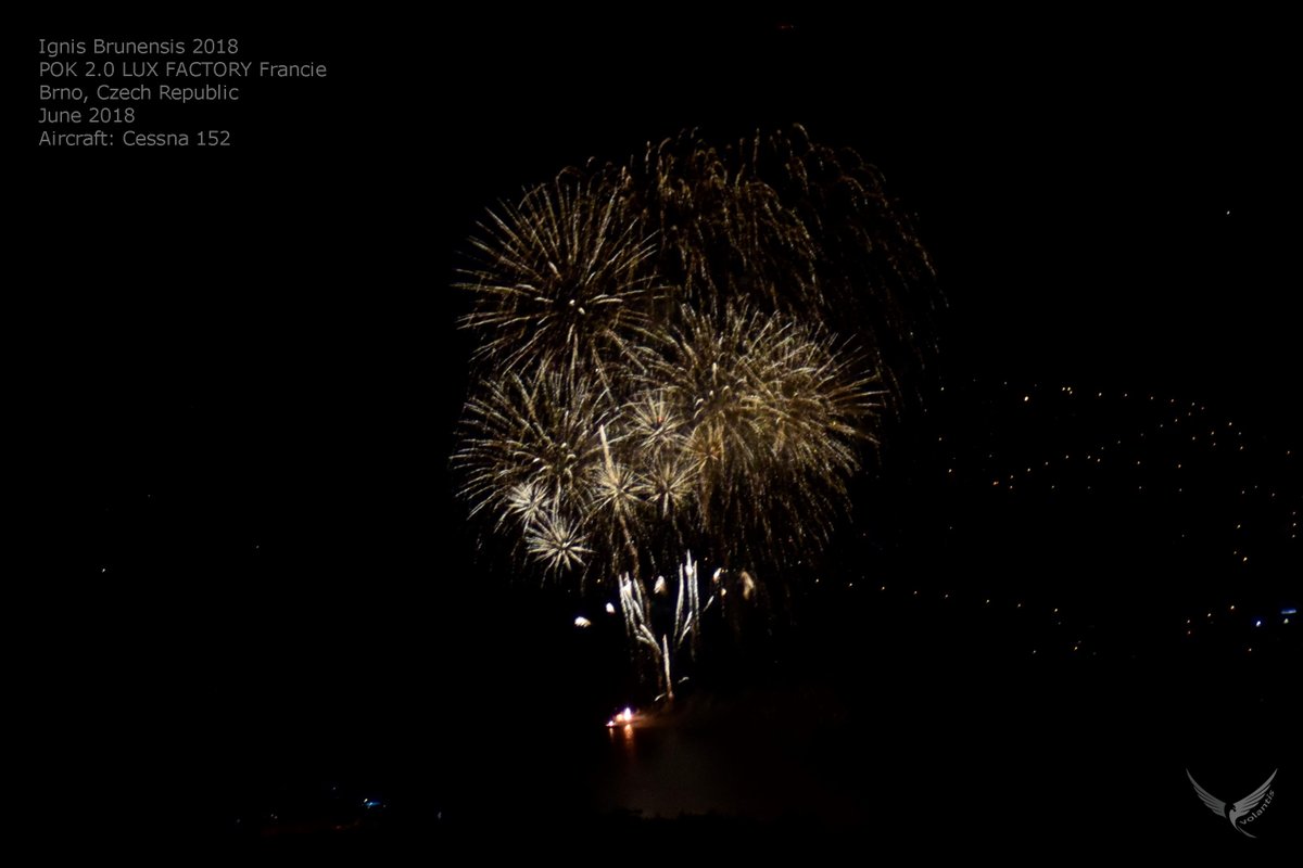 LadislavVenc's tweet photo. "Views from the top..." :: Ignis Brunensis 2018 - Fireworks Show, Team: POK 2.0 LUX FACTORY France #VisitCZ #pilotlife #Travel https://t.co/jq0NvHmSWR