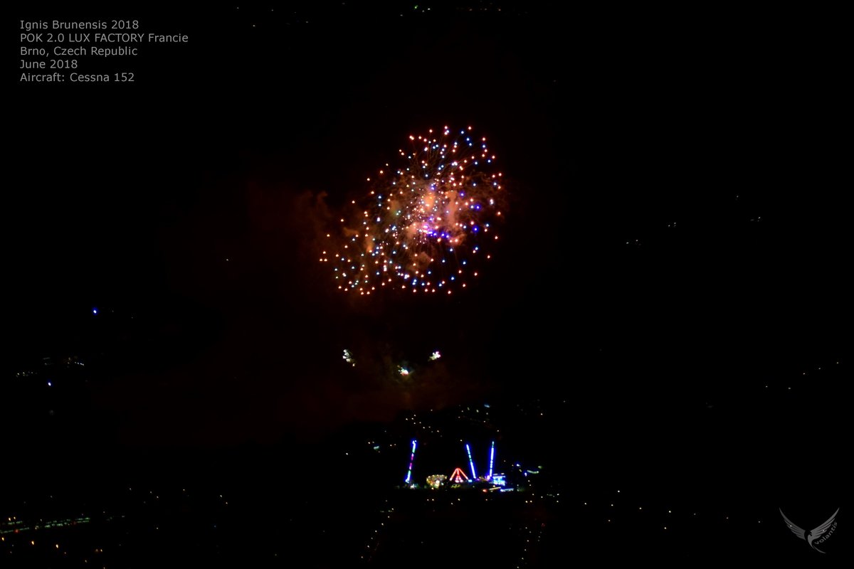 LadislavVenc's tweet photo. "Views from the top..." :: Ignis Brunensis 2018 - Fireworks Show, Team: POK 2.0 LUX FACTORY France #VisitCZ #pilotlife #Travel https://t.co/jq0NvHmSWR