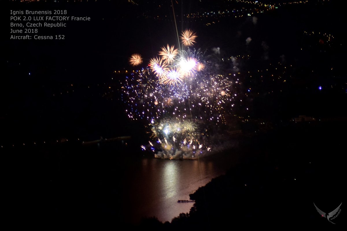 LadislavVenc's tweet photo. "Views from the top..." :: Ignis Brunensis 2018 - Fireworks Show, Team: POK 2.0 LUX FACTORY France #VisitCZ #pilotlife #Travel https://t.co/Abi5VEtoPT