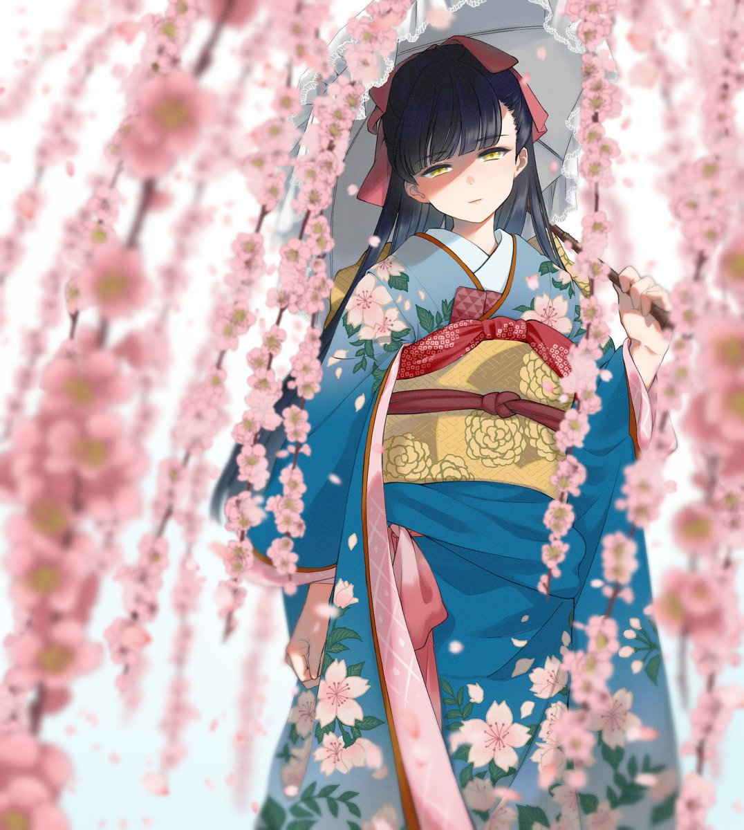桜の森の満開の下 オリジナル 女の子 創作 着物 T C 碓井ツカサのイラスト