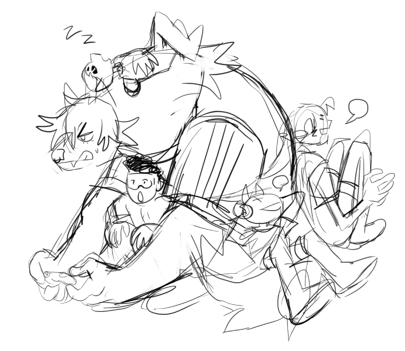rly messy sketch of a drawing I wanna work on! 