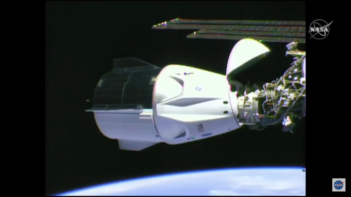 aerospacecap's tweet photo. The hatch is now open! Congratulations @nasa &amp; @spacex on the successful launch and docking of the Dragon Endeavour SC to the @Space_Station! Welcome onboard the ISS @AstroBehnken &amp; @Astro_Doug! https://t.co/i1UhjCHKGy