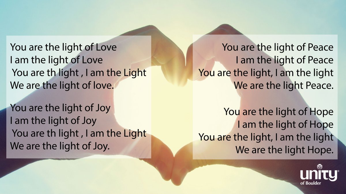 UnityBoulder's tweet photo. Today's Prayer Song. Our Prayer Partners are here for you. If you are in need of healing prayer send your prayer requests to our Unity Prayer Team: https://t.co/umKC99JV6Y
#unityboulder #prayersong #prayerrequest #prayerhotline https://t.co/EDu7Eo6asV