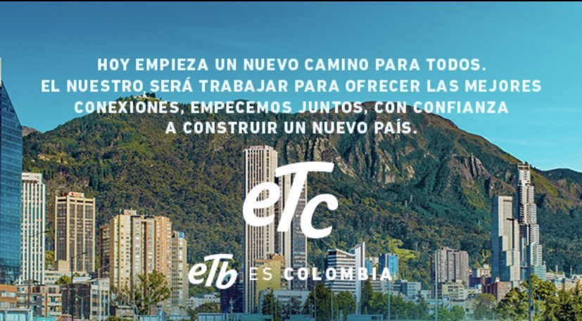 sergonz1's tweet photo. Hoy cambiamos nuestra “b” porque somos la empresa de telecomunicaciones de los Colombianos que viven en Bogotá. Hoy empieza un nuevo camino para todos #juntoslovamosalograr @ClaudiaLopez @ETB https://t.co/8DsagzUl84