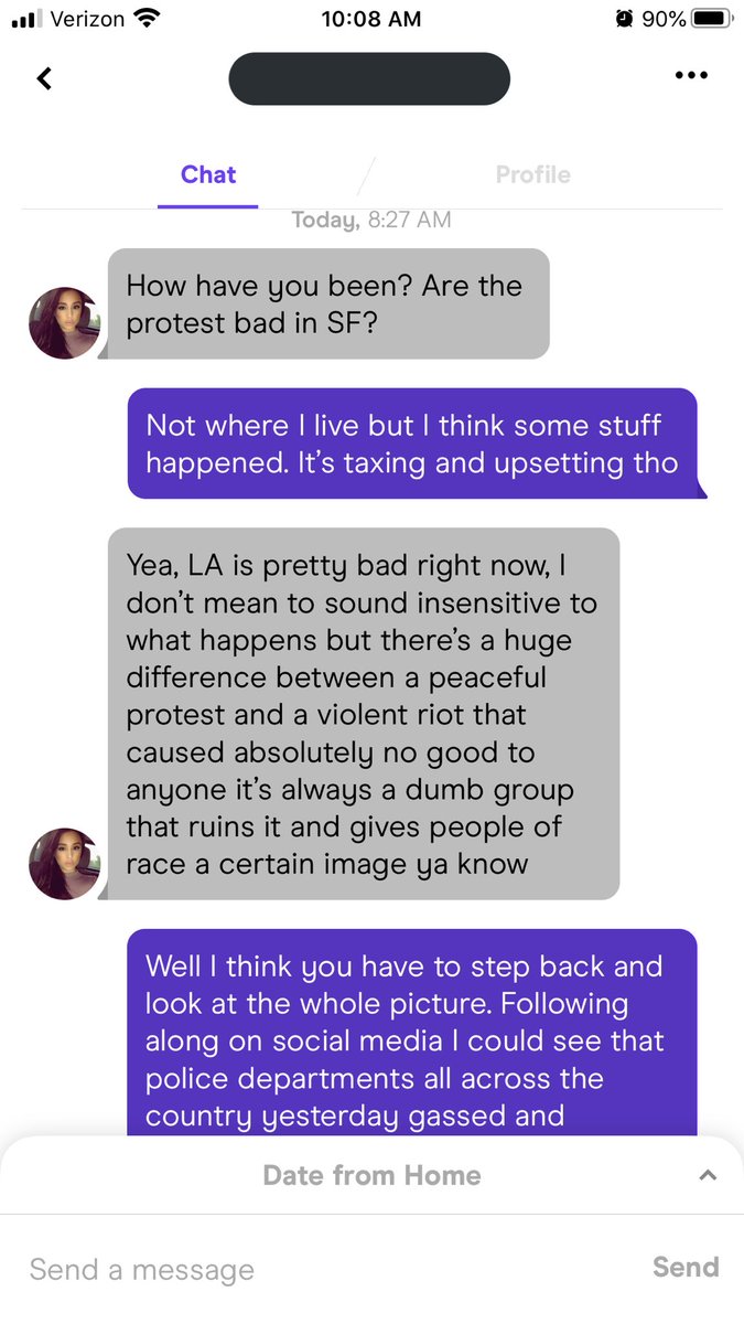 I probably shouldn’t be discussing the current affairs with people on dating apps right now.
