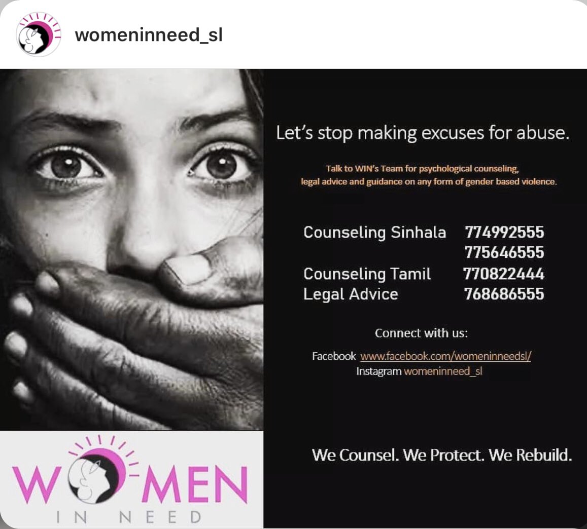 You are not in isolation! Get in touch with #WomenInNeed w/ contact details listed below