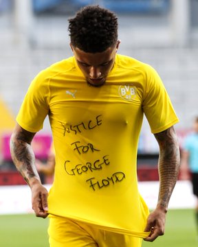 Jadon Sancho dedicates goals vs Paderborn to late black American George Floyd