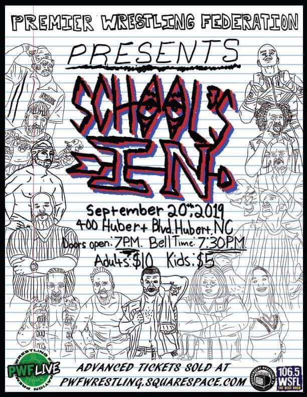 PWFLive's tweet photo. Our shows "[Untitled]" (July, 2019) and "School's In" (September, 2019) have just been uploaded to our channel on @independentwrestling!
.
.
.
#IWTV #pwflive #prowrestling #wrestling #ncwrestling #nc #hubert #hubertnc #hashimoto https://t.co/KKSHGRDBlc