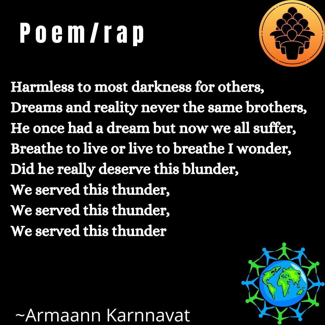 yngleadrsof2020's tweet photo. A Song Describing the situation by our founder : Armaan Karnnavat

#GeorgeFloydProtests #BlackLivesMatter #GeorgeFloydMurder #JusticeForGeorgeFloyd #racism #youngleaders #ICantBreath #AllLivesMatter #leaderhip #youth #JusticeForGeorge #politics  #EnoughIsEnough 

@AntiRacismDay https://t.co/HDVXrcdBNL