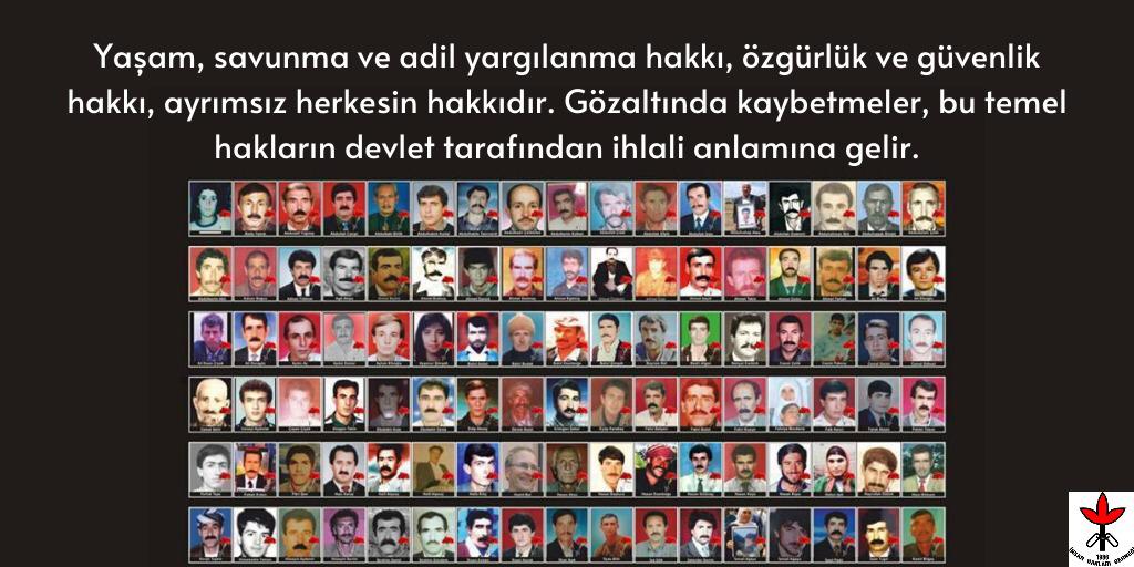Gözaltında kaybetme insanlık suçudur!!
#GözaltındaKayıplarHaftası