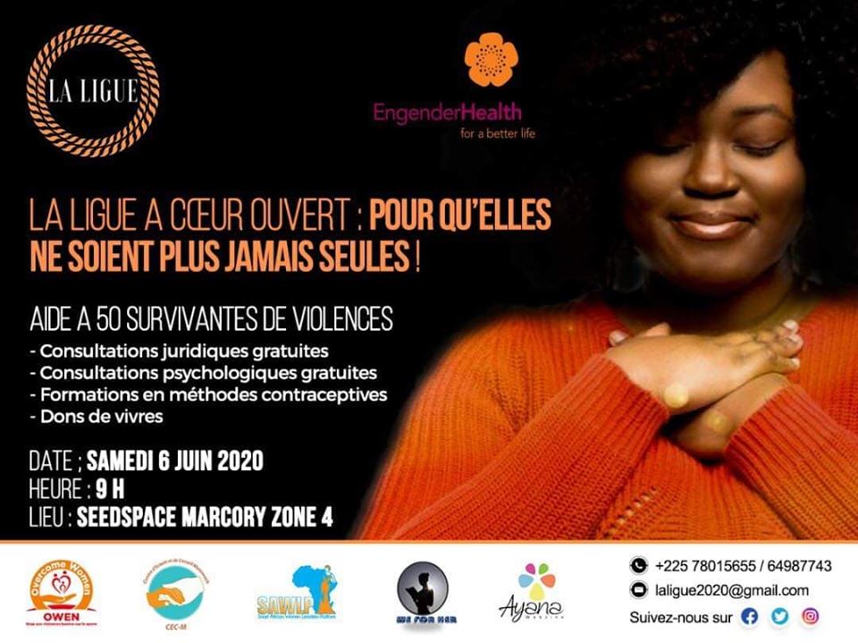 LaLigue225's tweet photo. THREAD 
La Ligue Ivoirienne des Droits Des Femmes en partenariat avec l’ONG américaine @EngenderHealth  organise sa première activité dénommée« LA LIGUE À CŒUR OUVERT : POUR QU’ELLES NE SOIENT PLUS JAMAIS SEULES ! » en faveur de 50 survivantes de violences conjugales et sexuelles https://t.co/gzIkpgQJmt