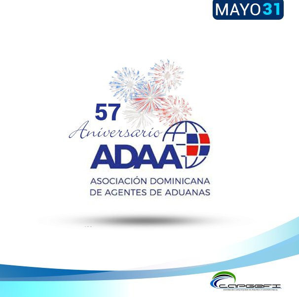 CAPGEFIRD's tweet photo. Hoy celebramos junto a la Asociación Dominicana de Agentes de Aduanas @Adaa_rd, sus 57 años de fundación.

¡Muchas felicidades! 
#CAPGEFIRD 
#Aduanas 
#Agentesdeaduanas https://t.co/lpRfnUjbI1