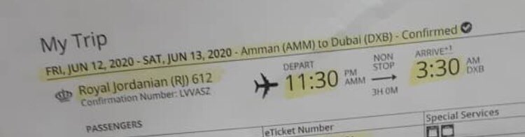 Akanyihayo Ambrose on Twitter: "@RoyalJordanian i have a ticket from jordan  to Dubai international Airport on June 12th 2020 and i seek to incquire if  this journey still stands and if not,what
