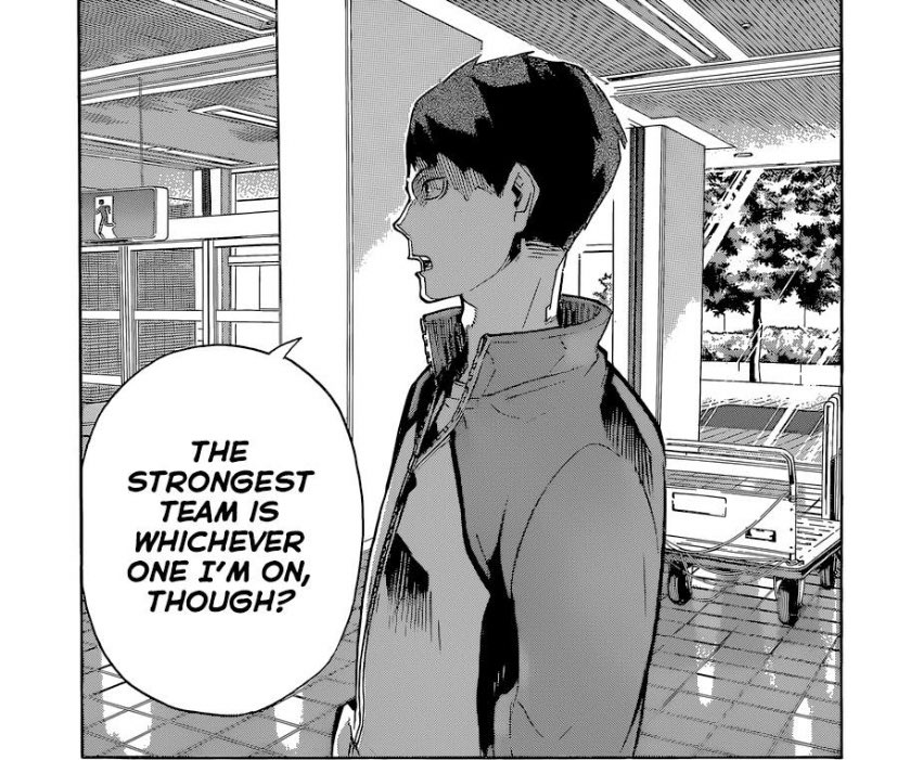 Prior to the Battle of the Concepts, I think Ushijima had a very rigid and linear view of strength. The way he interacts with Oikawa implies that he believes there is a correct path and shows his firm belief in his own strength. Hinata forces him to reevaluate this mindset.