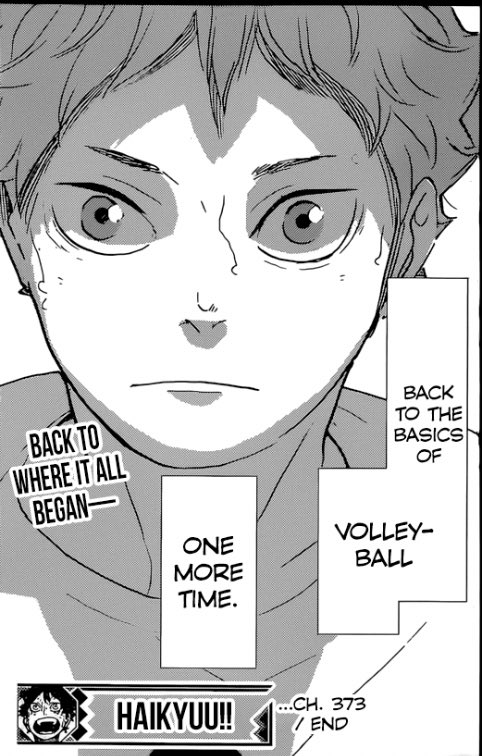 During the match, Ushijima was clinging to his strength, while Hinata had just abandoned his reliable quick to evolve. The line that is the core of Ushijima’s chapter is pure Hinata. It is the entire point of the Brazil arc. He goes back to the beginning to rebuild his strength.