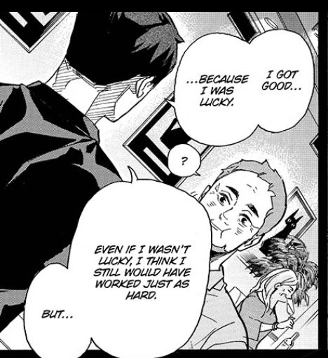 I think Ushijima sees himself in Hinata or rather who he could have been under different circumstances. It’s clear that this encounter had a large impact on Ushijima, and his philosophy today. He embraced the Karasuno philosophy of consuming and learning from others.