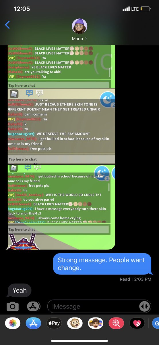 Jennrjewell's tweet photo. Parents, but particularly white parents, talk to your kids about #race, #racism, &amp; current state of the world NOW. They are ready &amp; paying attention. Below are texts with my 10 y/o daughter after she saw posts on TikTok and Adopt Me. #WhiteParents #AntiRacist #WhiteSupremacy https://t.co/w8DFsLhoWJ