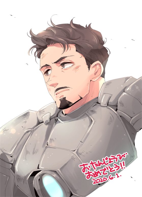 1boy facial hair male focus solo animification armor brown hair  illustration images