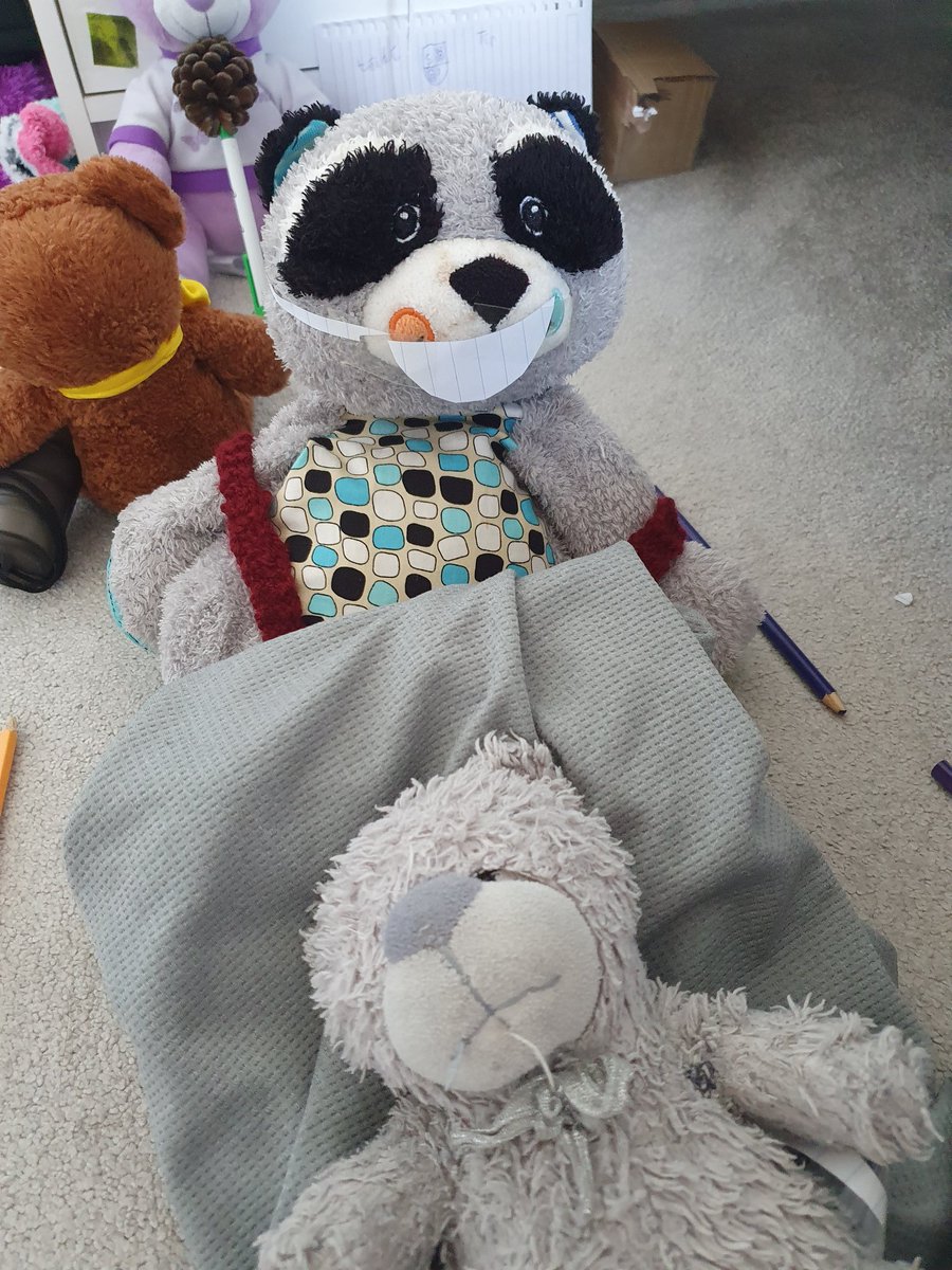 My 7 year old tells me that his teddy has the corona virus but its all ok because he is managing the situation☺ It really is amazing how much kids have learnt over the past few months about infection control and prevention, transmission rate and social responsibility #COVID19