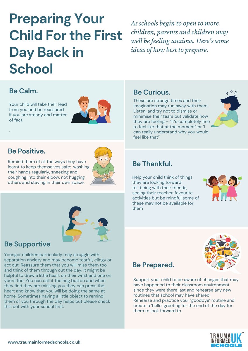 Many schools will begin welcoming back more of their children tomorrow. Understandably some parents and some children may be feeling anxious about this. We've put together some ideas for parents to support their child with this transition.