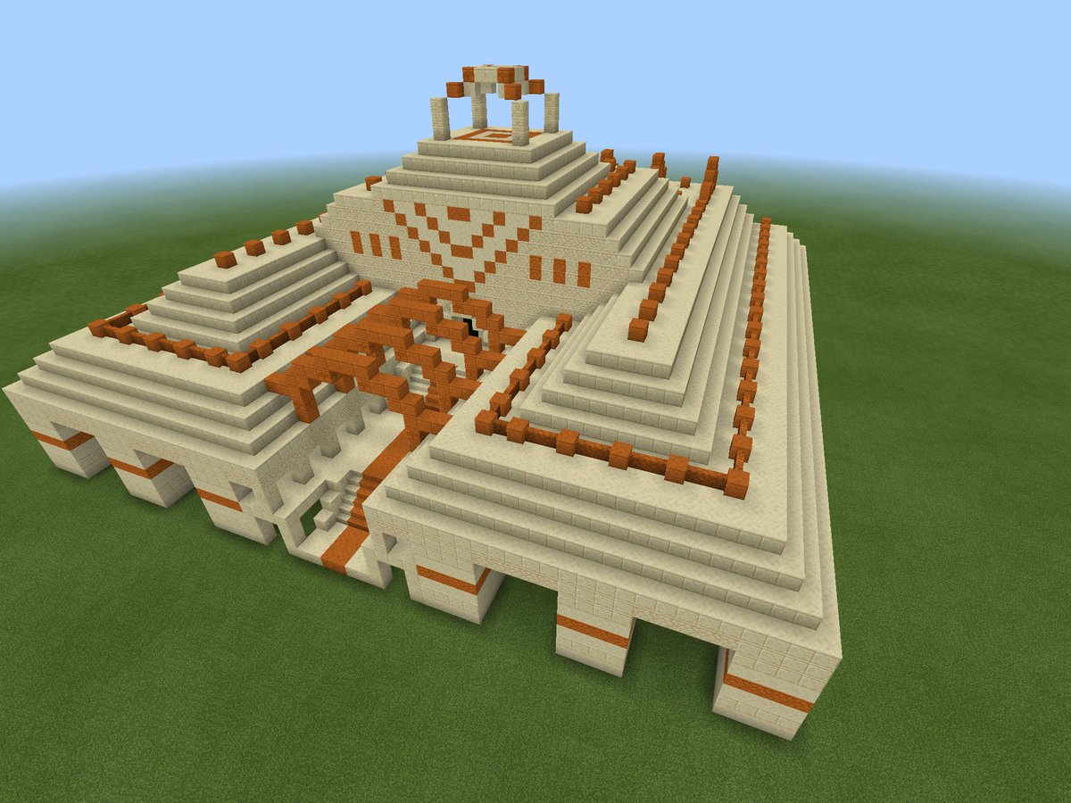 月翳玲 Games Arts Desert Monument 砂漠の神殿 海底神殿のブロックを砂漠版にアレンジして 陸地に対応した荘厳な入り口を増築 Minecraftbuilds Minecraft マイクラ統合版 マイクラ建築