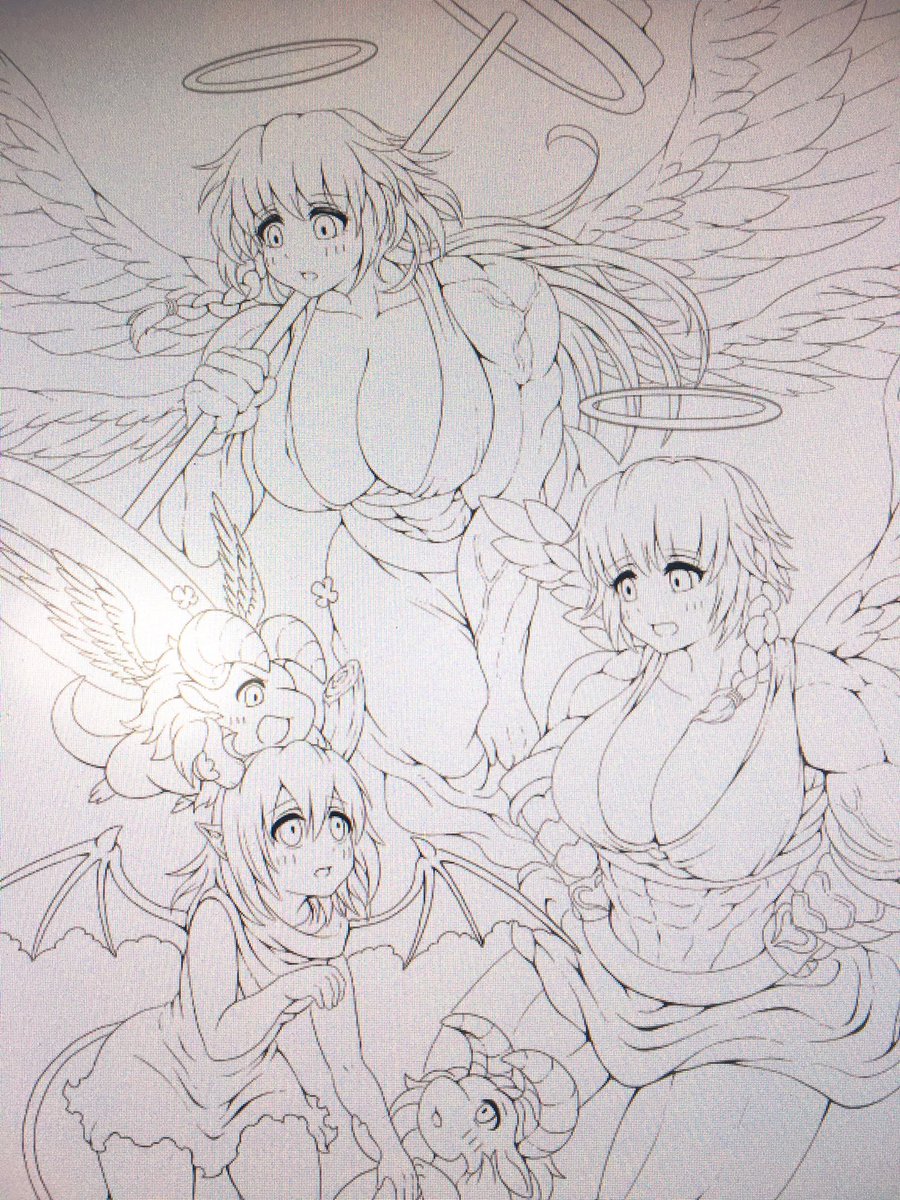 線画終わったのでちまちま塗っていきます 