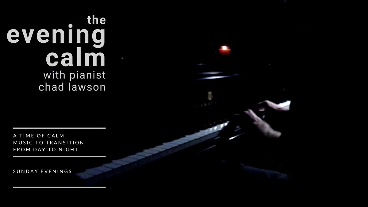 chadlawson's tweet photo. Join me this evening as I continue my weekly series, The Evening Calm. Just a few minutes of quiet piano to unwind the mind before turning the lights out.
Find it at https://t.co/aIv1s6iWG3 every Sunday evening.
#createyourcalm #sleepsupport #calm #justbeforebed #insomnia https://t.co/bt6LvbQoKG