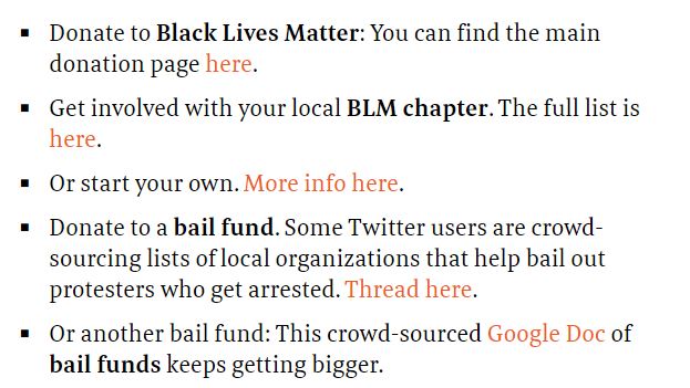FastCompany's tweet photo. Here are 9 ways you can fight against police violence, help the cause of racial injustice, and support the broader Black Lives Matter movement: https://t.co/6upgQgYkPm https://t.co/OXeNj2Jvur
