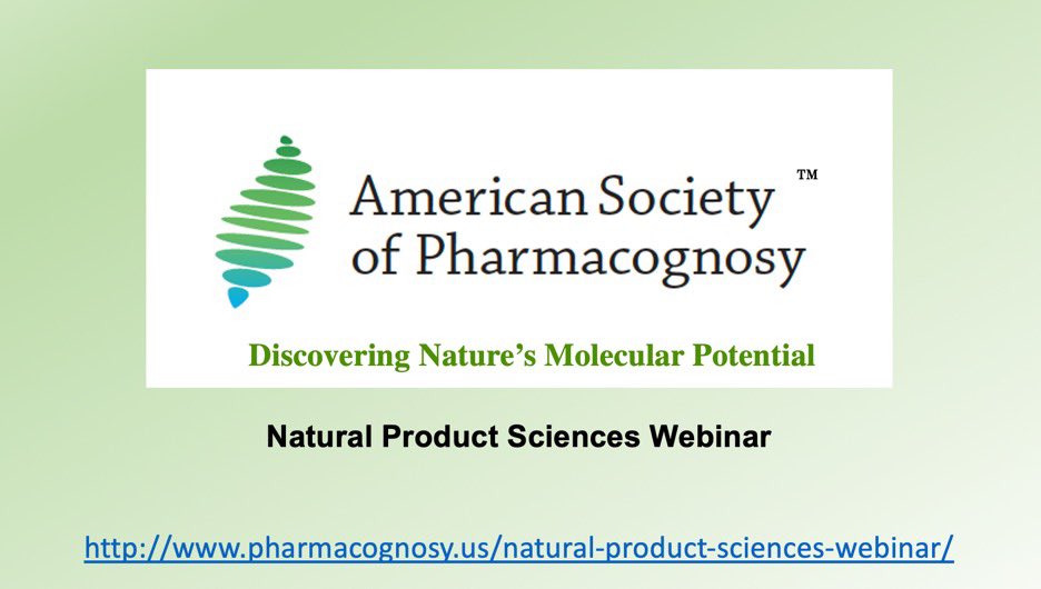 LoesgenLab's tweet photo. The American Society of Pharmacognosy @pharmacognosy Natural Product Sciences Webinar Series Recordings are available to all ASP members, 4 weeks after the live webinar. https://t.co/FvYwDmgaTC
Happy Viewing! #ASPWebinars #NaturalProducts https://t.co/E4bSt8Yd1g