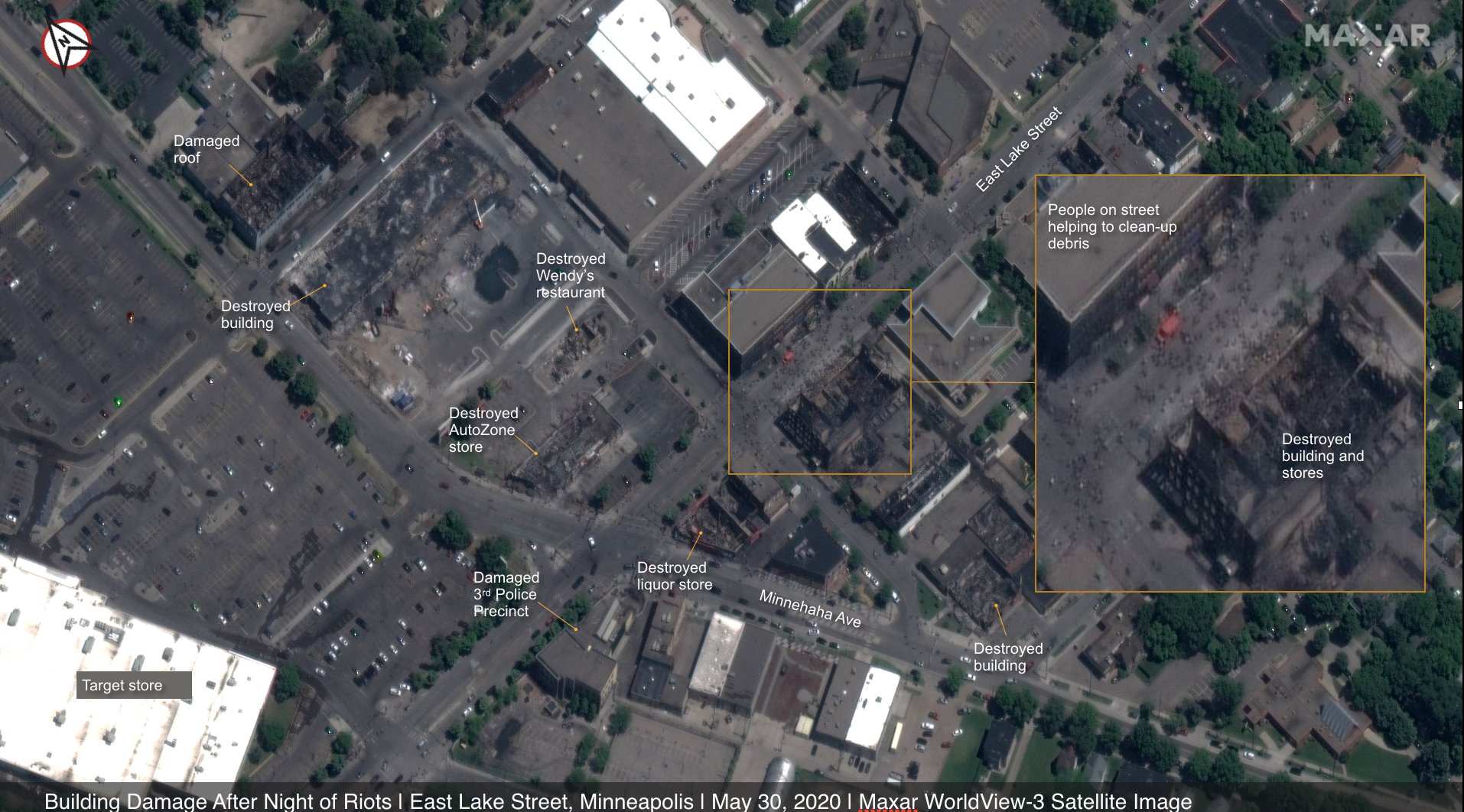 Map Of Lake Street Minneapolis Emmanuelle Saliba 🧐 On Twitter: "New Satellite Images From @Maxar Reveal  Some Of The Damage Seen By Several Days Of Protests And Rioting In  Minneapolis Following The Death Of George Floyd. This