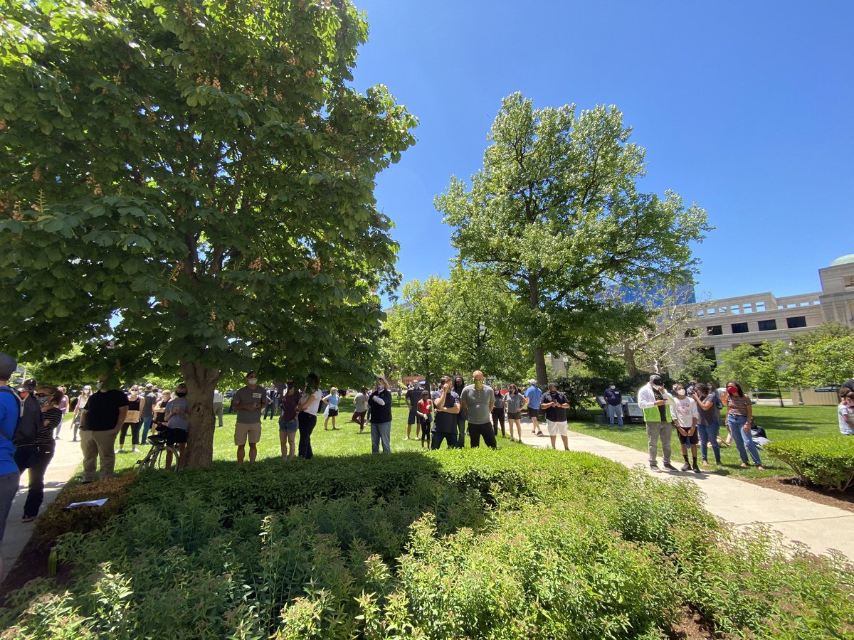 Faith in Indiana holding a “Processional for Racial Justice” at the Indiana State House. Remarks given by various faith leaders before the group marches to the city county building for a lie down. <a href="/WTHRcom/">WTHR.com</a> #georgefloyd