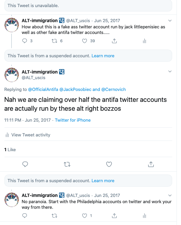 4/ we have been hunting down the fake Antifa accounts for years on here. they are easy to spot.