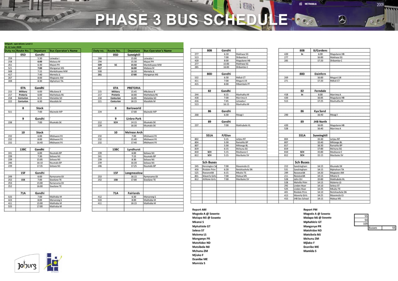 Joburg Metrobus on Twitter: "Given the poor quality of the timetable ...