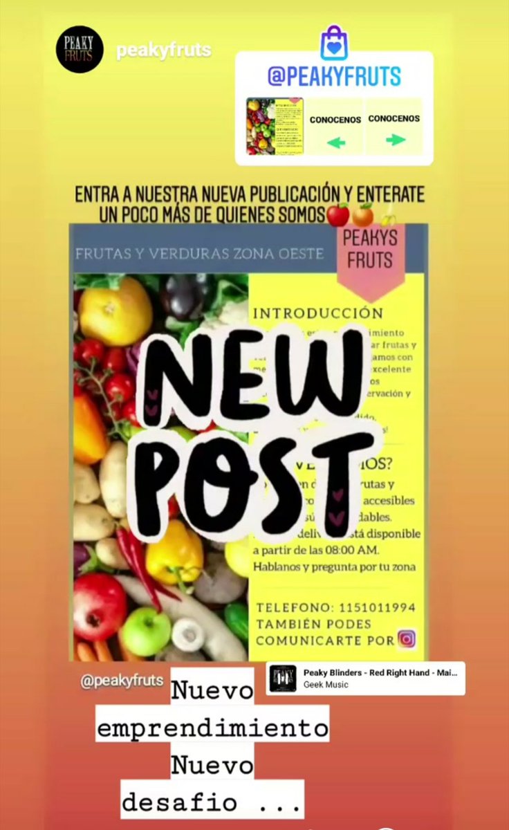 Valenormart's tweet photo. Nuevo Emprendimiento
Venta de Frutas &amp; Verduras 
@PeakyFruts https://t.co/iuhFzNdHQd