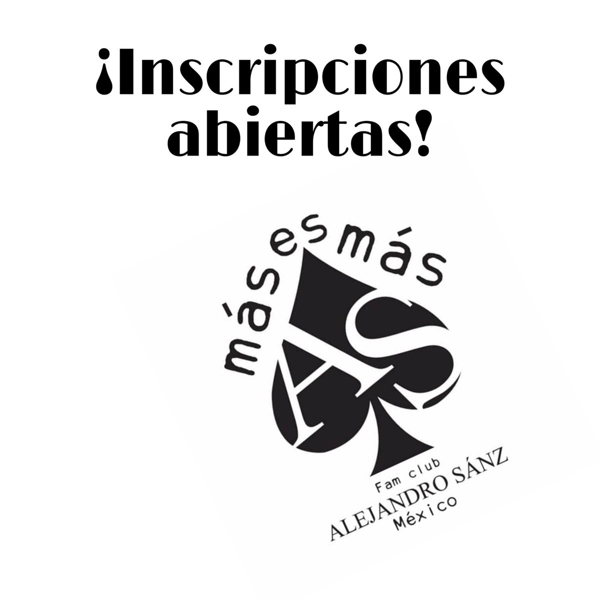 ¡¡Abrimos inscripciones!!
¿FAM, eres de CDMX, Guadalajara, Cancún, Oaxaca, Querétaro y te gustaría unirte a #MásEsMás?
Déjanos inbox ♠️ 🇲🇽