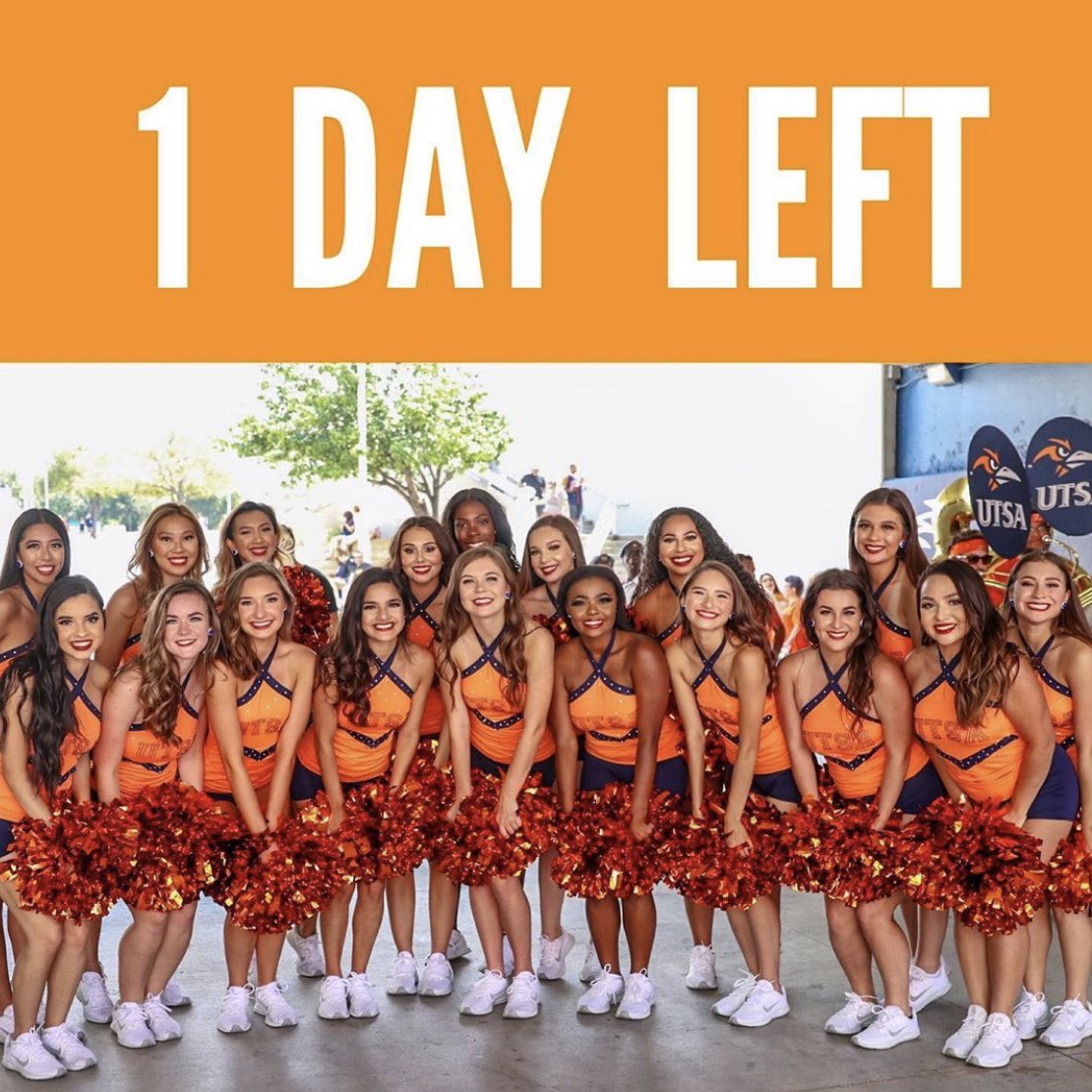 UtsaPom's tweet photo. Time is almost out. Get those videos in runners! 💙 https://t.co/LnCTmHjDAo