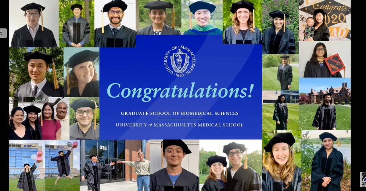 MMBellerose's tweet photo. @GSBS_UMassMed Graduation was today and it was so amazing to see everyone and celebrate! We are #PhDdone #UMassMedical20 https://t.co/sBMnK8x0sx