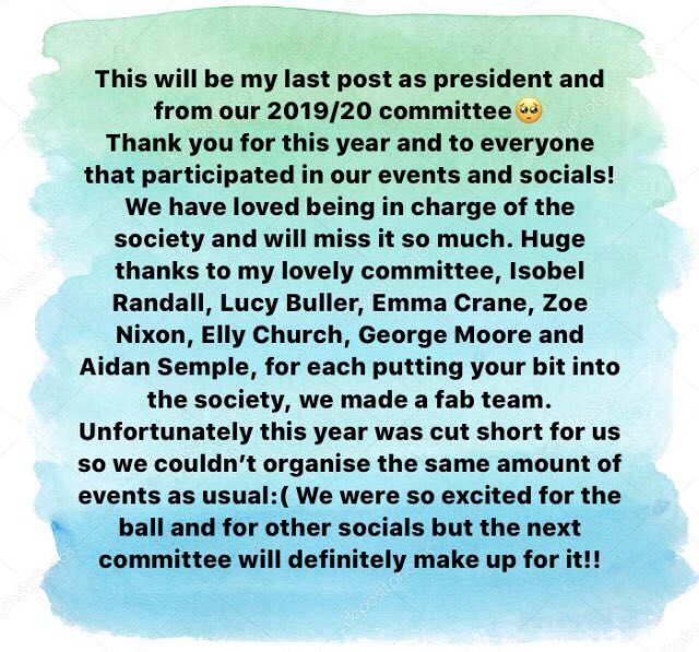 livgeogsoc's tweet photo. Bye from the 2019/20 committee😢💚 https://t.co/x9pufuw01N