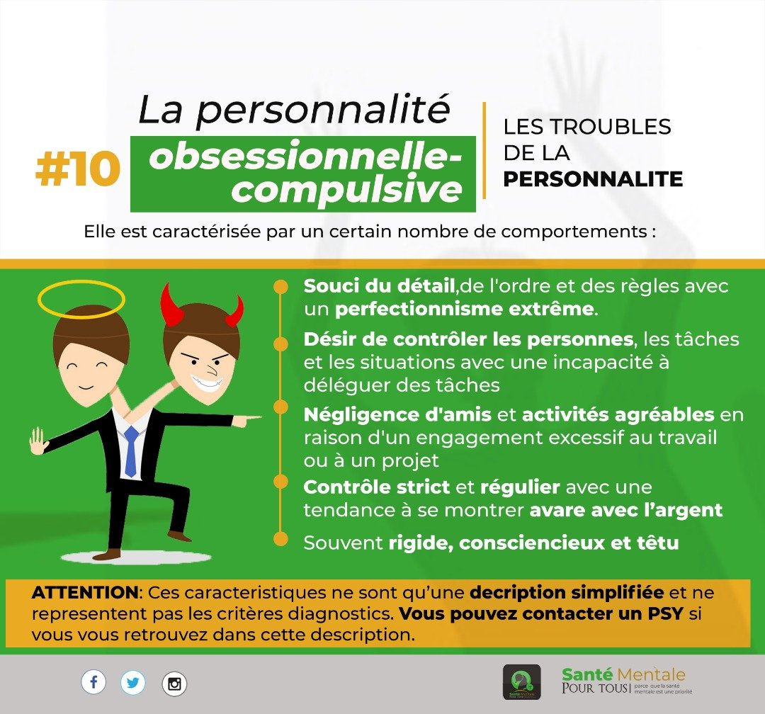 tagomedokita's tweet photo. Enfin, le dernier des dix troubles de la personnalité: il s'agit de la personnalité obsessionnelle-compulsive . Voici éléments caractéristiques des personnes souffrants de ce trouble de la personnalité. ⤵️
#Personnalité #obsessionnelle #compulsive #SanteMentalePourTous https://t.co/BduLVrJy8t