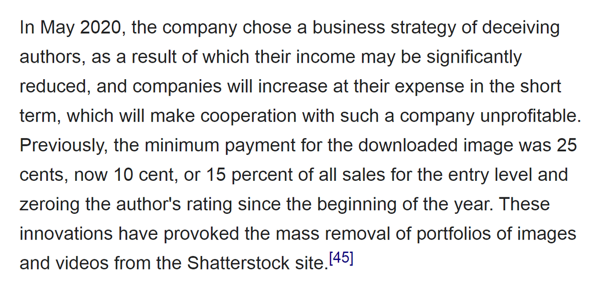 x___rain's tweet photo. Wikipedia about ShutterStock: "In May 2020, the company chose a business strategy of deceiving authors".  https://t.co/UNTQZW1JkX #shutterstock #BoycottShutterstock #stockphotography https://t.co/GkPhtjET58