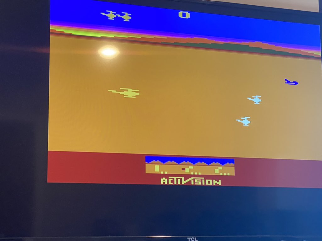 stilgar's tweet image. Introducing my 7 year old son to the joy of classic gaming on the #Atari! #RETROGAMING #ChopperCommand