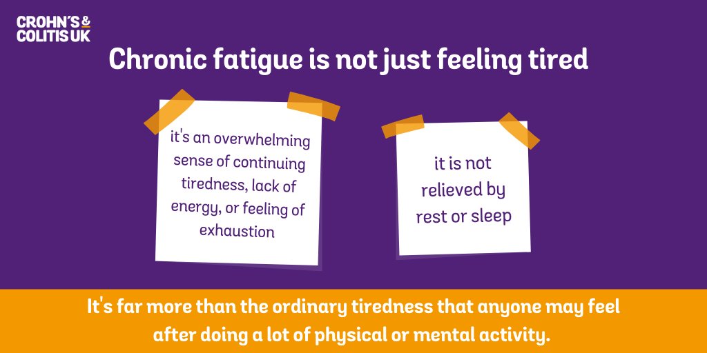 CrohnsColitisUK's tweet photo. Fatigue isn't just being a bit tired. It's unpredictable, can come on suddenly, and has been described as feeling like hitting a brick wall.

Find out more about managing fatigue: 

https://t.co/eXjs8FRrme https://t.co/troJuHTyRg