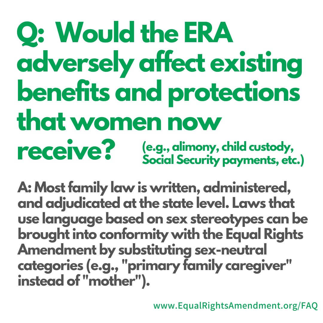 ERANowAPI's tweet image. Would the ERA adversely affect existing benefits women receive today?
#ERANow
#ERAMythbusters
equalrightsamendment.org/toolkit
