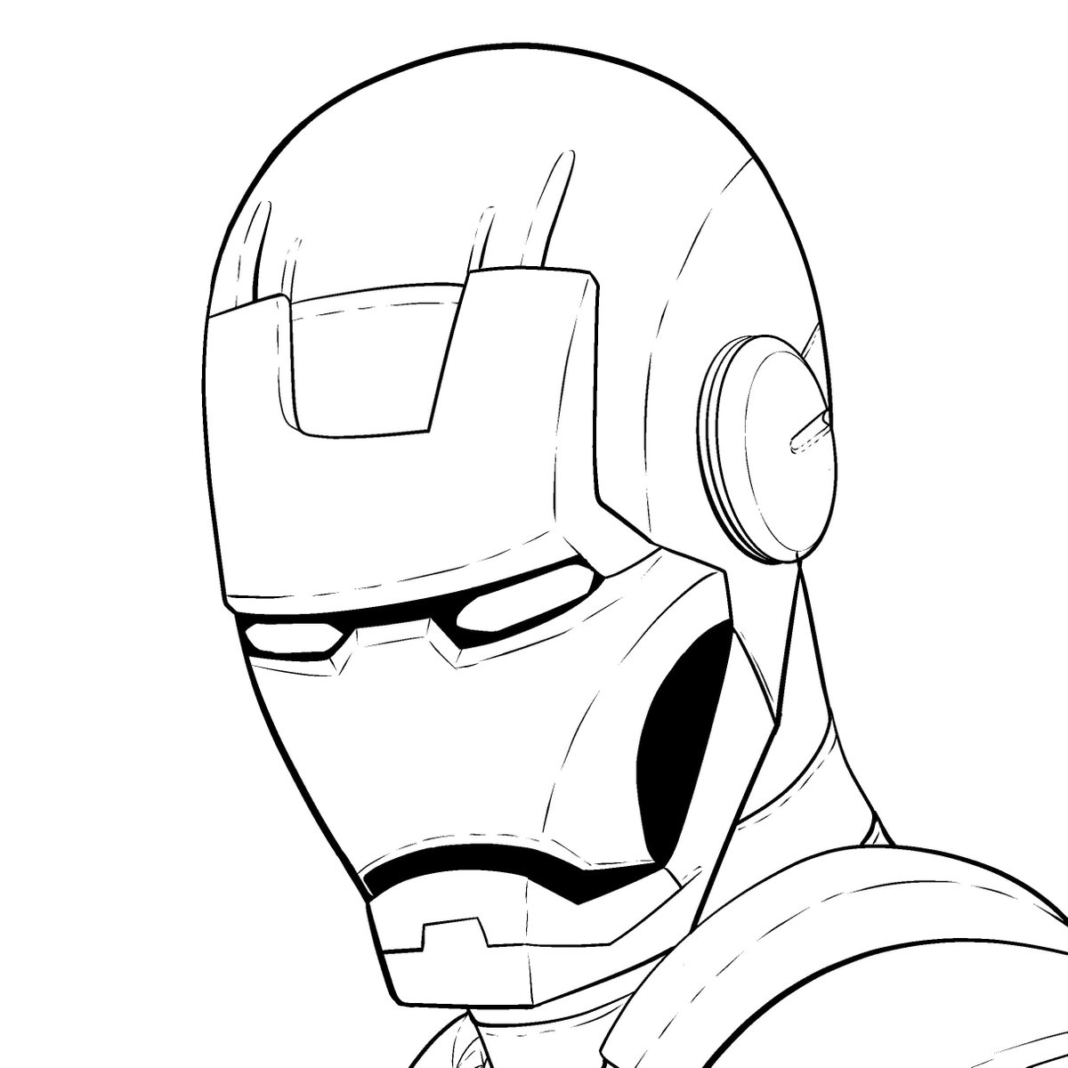 メカジキ弐號 絵描き アイアンマン Mark3 トニースターク アベンジャーズ Marvel イラスト 絵描きさんとつながりたい ペン入れ段階